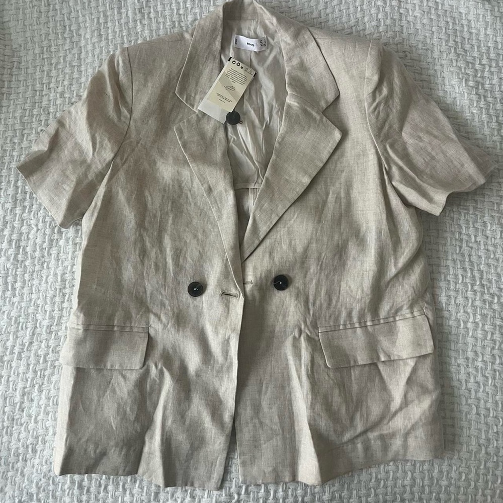 Mango linen button up shirt blazer